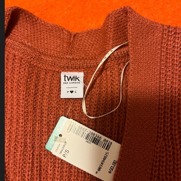 Copper brown ribbed button-up V-neck sweater vest NWT - Picture 4 of 7